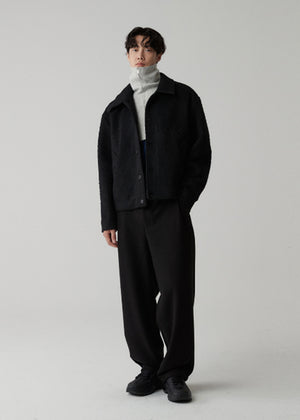 ONE TUCK POINTED BANDING PANTS_BLACK